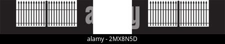 Fence Icon flach. Schwarzes Piktogramm auf weißem Hintergrund. Symbol für Vektordarstellung Stock Vektor