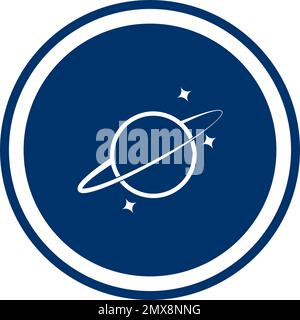 Planetenvektorsymbol Design Illustration, Logo und Hintergrund. Stock Vektor