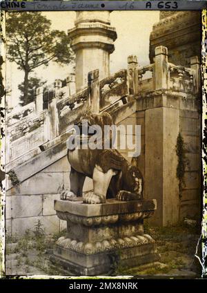 Peking, China Xihuangsi ("westgelber Tempel"), Westachse, auf dem Pagodenhof , 1912 - China - Stéphane Passet Stockfoto