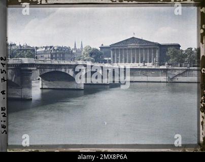 Paris (7. Arr.), France Le Palais-Bourbon und Concorde Pont VUS du Cours-la-reine, Stockfoto