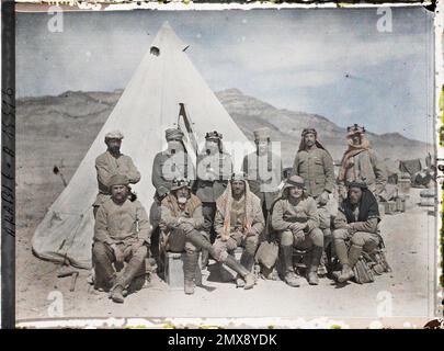 (Französisch - Quweira , Arabie ( actuelle Jordanie ) Groupe de sous-officiers francais). Stockfoto
