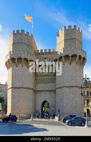 Torres (Towers) de Quart Valencia ist die Hauptstadt der autonomen Gemeinschaft Valencia und die dritthäufigste Gemeinde Spaniens Stockfoto