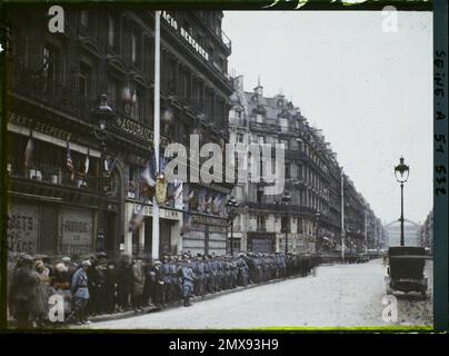 Paris (2. Arr.), France Décorations Avenue de l 'Opera for the 9. Congress of the American Legion (American Legion) Stockfoto