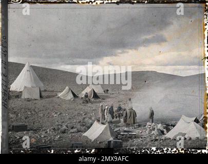 (Französisch - environs de Ma' an , Arabie ( actuelle Jordanie ) Campement francais d' Oueida). Stockfoto