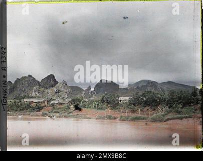 KY-lu 'A, Provinz lang-so' n, Tonkin, Indochine ein Überblick über die Felsen von Ky-Lu 'A, Léon, beschäftigt in Indochina Stockfoto