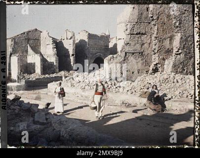 Shköder, Albanien der bombardierte Basar , 1913 - Balkan, Italien - Jean Brunhes und Auguste Léon - (September - Oktober 23) Stockfoto
