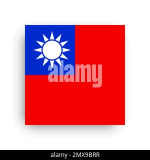 Quadratvektorflagge Taiwans Stock Vektor