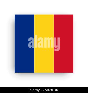 Quadratische Vektorflagge Rumäniens Stock Vektor