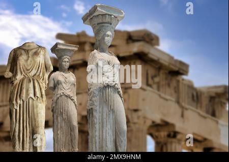 Geweiht der Göttin Athena Parthenos, ist der Parthenon (Athen, Griechenland) einer der wichtigsten dorischen Tempel der Welt Stockfoto