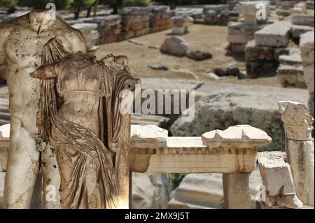 Die Agora von Athen war das kommerzielle, politische und finanzielle Herz der antiken Stadt, das schlagende Herz von Athen, wo der Markt stattfand. Stockfoto