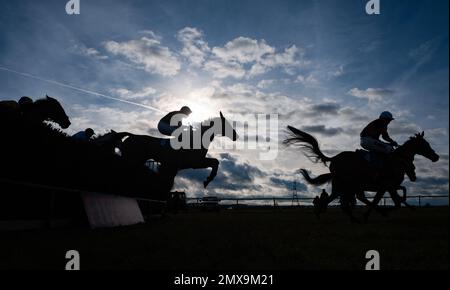 Action from Cocklebarrow Point to Point Races, Februar 2023 Stockfoto