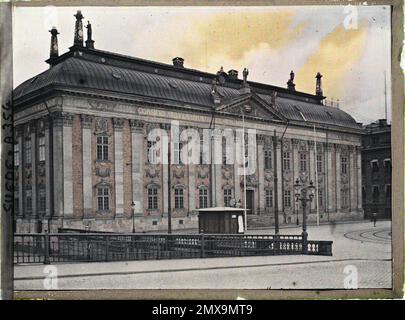 Stockholm, Schweden Südfassade des Riddarhusset (Palais de la Adbility) , 1910 - Voyage of Albert Kahn and Auguste Léon in Skandinavien - (9. August - 14. September) Stockfoto