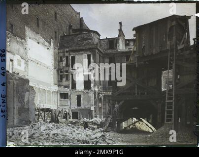 Paris (9. Arr.), Frankreich die Erweiterung des Boulevard Haussmann, Abriss rue Taitabout, Stockfoto