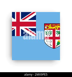 Quadratische Vektorflagge von Fidschi Stock Vektor