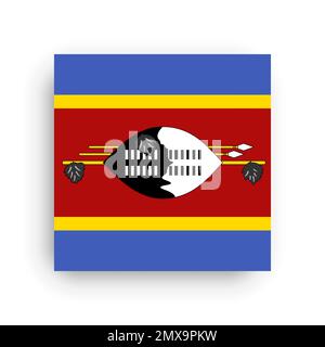 Quadratische Vektorflagge von Eswatini - ehemaliges Swasiland Stock Vektor