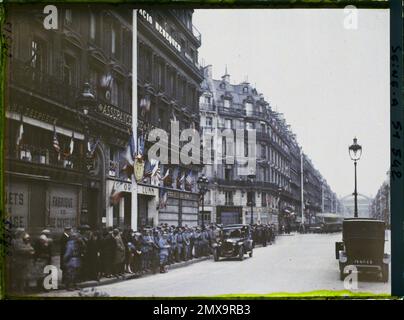 Paris (2. Arr.), France Décorations Avenue de l 'Opera for the 9. Congress of the American Legion (American Legion) Stockfoto