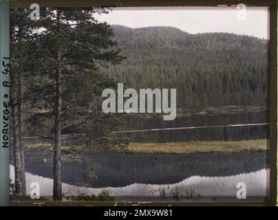 Von Kongsberg nach Notodden, Norway Lac oder Fjord , 1910 - Voyage of Albert Kahn and Auguste Léon in Skandinavien - (9. August - 14. September) Stockfoto