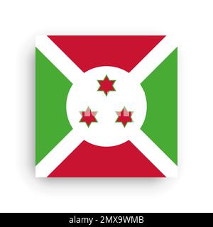 Quadratische Vektorflagge von Burundi Stock Vektor