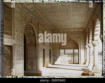 Delhi, Indische Inseln der südliche Teil der privaten Wohnung des Kaisers (Khas Mahal) im Roten Fort (Lal Qila) , 1913-1914 - Indien, Pakistan - Stéphane Passet - (Dezember 16 - Januar 29) Stockfoto