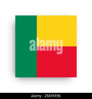 Quadratische Vektorflagge von Benin Stock Vektor