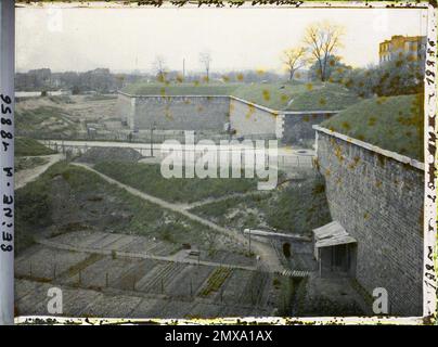 Paris (16. Arr.), Frankreich die Arbeitergärten am Fuße der Festung, in der Nähe des Porte du Point-du-Jour, Stockfoto