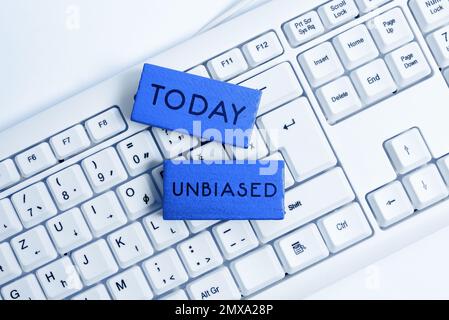 Begrifflicher Titel ohne Vorurteile. Geschäftskonzept ohne Vorurteile für oder gegen etwas Unparteiisches Stockfoto