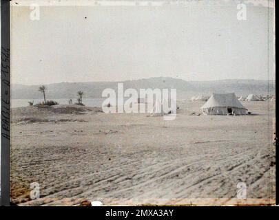 (Französisch - Aqaba , Arabie ( Actuelle Jordanie ) Le Camp Britain au Bord du golfe d' Aqaba). Stockfoto