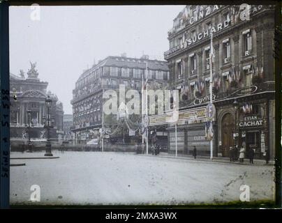 Paris (2. Arr.), Frankreich dekorations Place de l'Opera for the 9. Congress of the American Legion (American Legion) Stockfoto