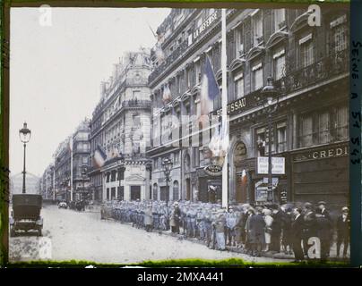 Paris (2. Arr.), France Décorations Avenue de l 'Opera for the 9. Congress of the American Legion (American Legion) Stockfoto