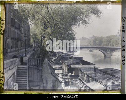 Paris (4. Arr.), France Les Boots-lavoirs quai de Bourbon, Stockfoto