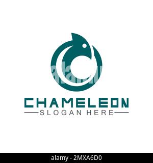 Design-Vorlage für Chameleon-Logo. Vektordarstellung Stock Vektor