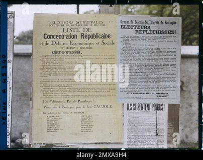 Paris, Frankreich, Ausstellungen für die Kommunalwahlen, republikanische Konzentration, Stockfoto