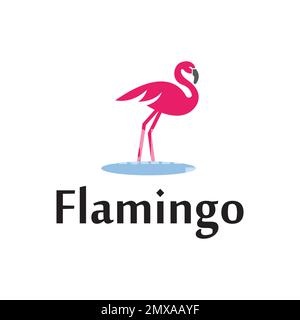 Kultiges Flamingo Logo Designs Konzept Vektor, Flamingo Bird Logo Vorlage Stock Vektor