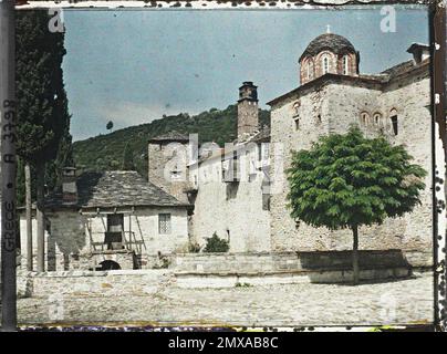 Das Kloster Esphigmenou, Griechenland 1913 - Balkan, Griechenland, Bulgarien - Stéphane Passet - (August 30 - Oktober 21) Stockfoto