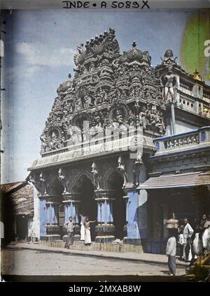 Colombo, Ceylon Le Temple Kadhiseran Kovil in Sea Street im Pettah Viertel gelegen, Léon geschäftig in Indochina Stockfoto