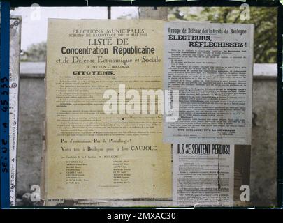 Paris, Frankreich, Ausstellungen für die Kommunalwahlen, republikanische Konzentration, Stockfoto