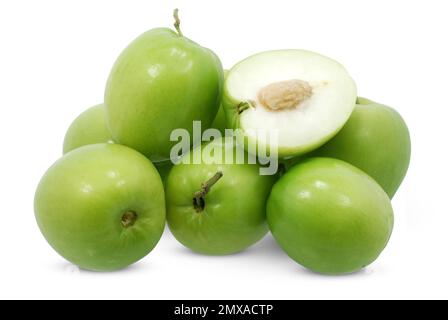 Jujube-Frucht isoliert auf weißem Hintergrund Stockfoto