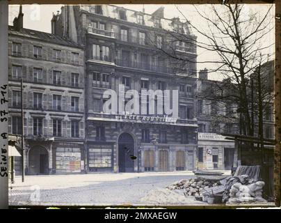 Paris (9. Arr.), France Maisons enteignet auf der Rue Taitabout, für die Bohrung auf dem Boulevard Haussmann, Stockfoto