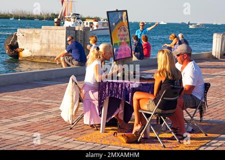 Abendstimmung im Hafen, Key West, Florida/ Sonnenuntergang im Hafen, Key West, Florida, Key West, Florida, USA Stockfoto