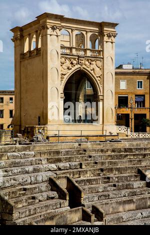Sedile, das restliche alte Rathaus, Piazza Sant'Oronzo, Lecce, Apulien, Lecce, Apulien, Italien Stockfoto