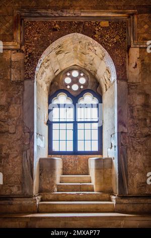 Das Innere des Schlosses, Wahrzeichen der Region, Castel del Monte, Apulien, Castel del Monte, Apulien, Italien Stockfoto