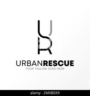 Unique Letter oder Word UR Schriftart in Verbindung Bild Grafiksymbol Logo Design abstraktes Konzept Vektorsymbol bezogen auf Initialen oder Monogramme Stock Vektor