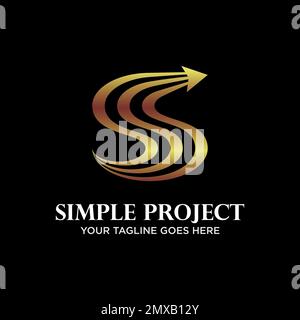Eindeutiger Buchstabe oder Wort dreifache S-Schriftart mit Pfeilsymbol Grafiksymbol Logo-Design abstraktes Konzept Vektorakzensymbol in Bezug auf die Initialen. Stock Vektor