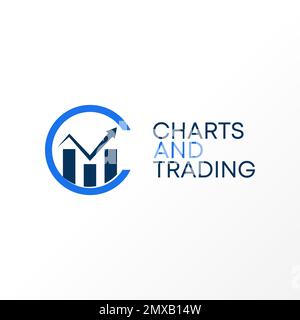 Schriftart C mit Grafik- oder Handelsbild Logo-Design abstraktes Konzept Vektormaterial. Wird als Symbol im Zusammenhang mit der Geschäftstätigkeit oder der Initialisierung verwendet Stock Vektor