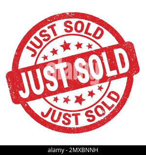 GERADE VERKAUFT Text auf roten grungy Stempel Zeichen geschrieben. Stockfoto