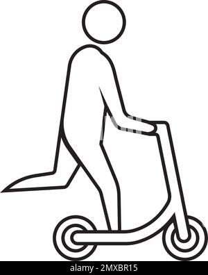 Vektordarstellung des man Riding Kick Scooter-Symbols Stock Vektor