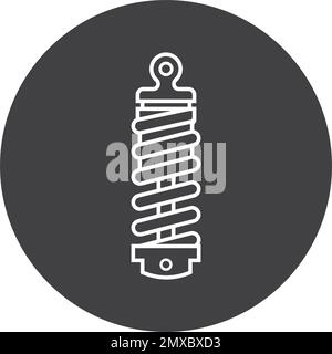 Stoßdämpfer-Symbolvektor isoliert, Logo-Design zur Illustration. Stock Vektor