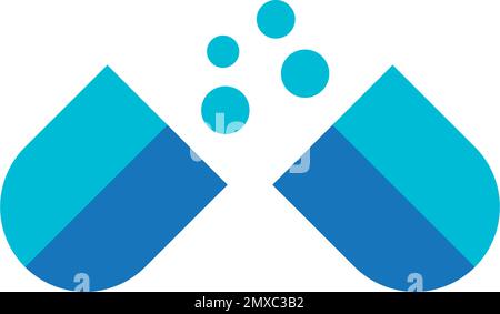 Medizinisches Pil-Symbol Vektordarstellung Logo-Design. Stock Vektor
