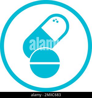 Medizinisches Pil-Symbol Vektordarstellung Logo-Design. Stock Vektor