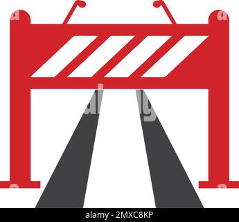 Design der Verkehrsbarriere mit Vektorsymbolen. Stock Vektor